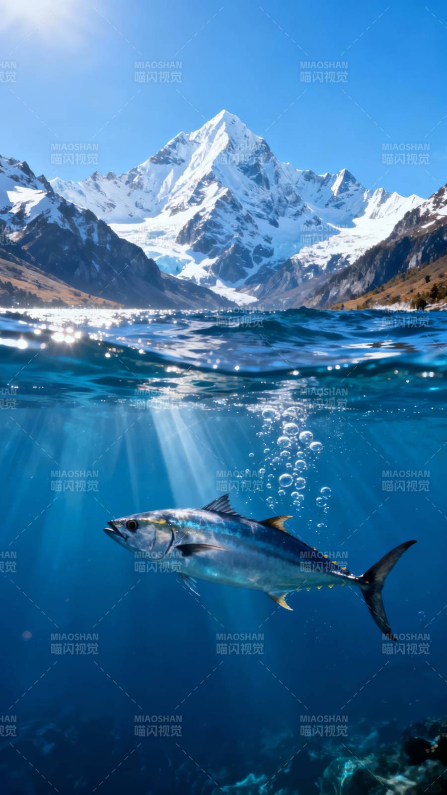 雪山下的深海鱼图片