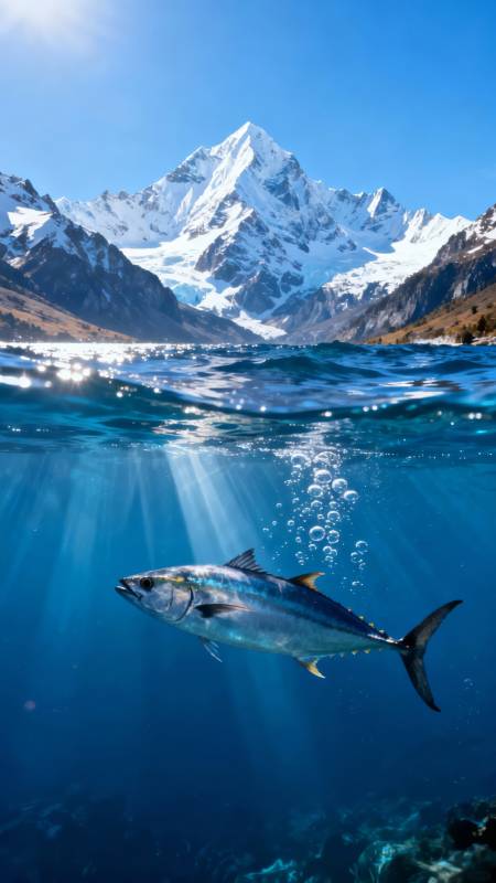 雪山下的深海鱼图片