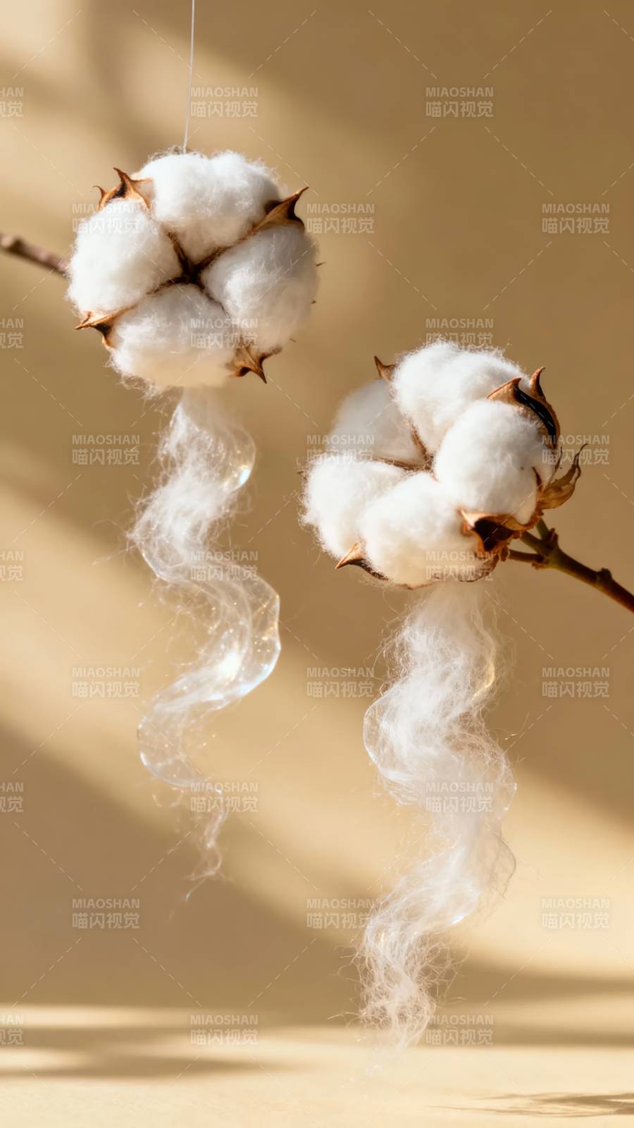 棉絮轻舞图片