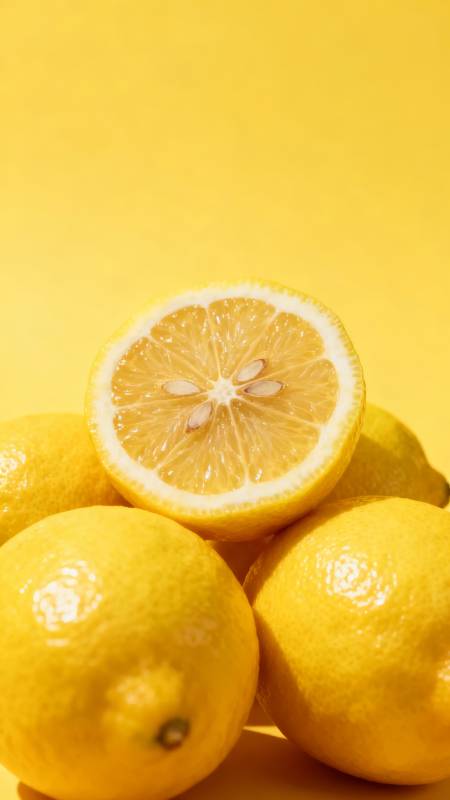 柠檬切片 鲜黄诱人图片