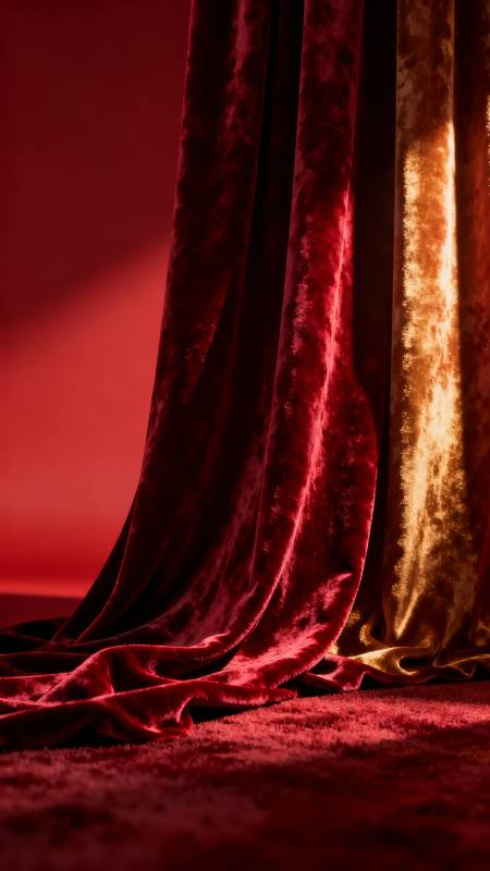 红金帷幕光影图片