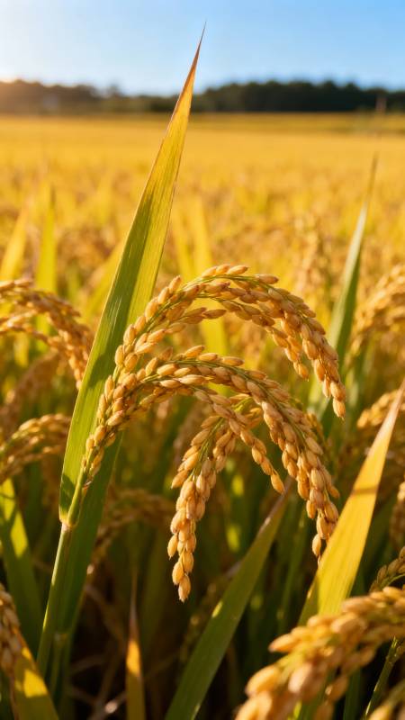 金秋稻田丰收景图片