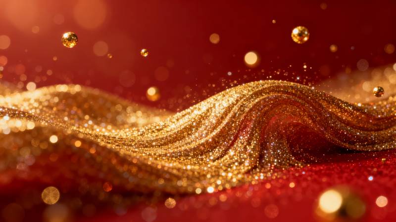 金色波浪闪耀光芒图片