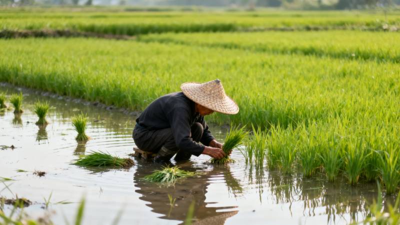 稻田插秧忙图片