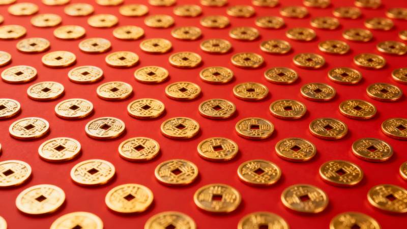 金币铺红布图片