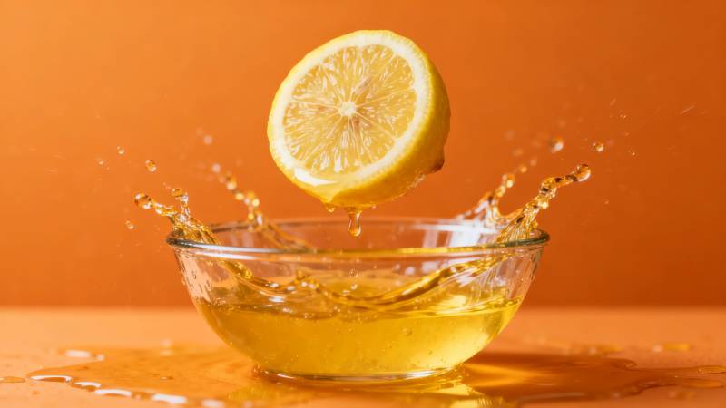 柠檬入水溅起水花图片