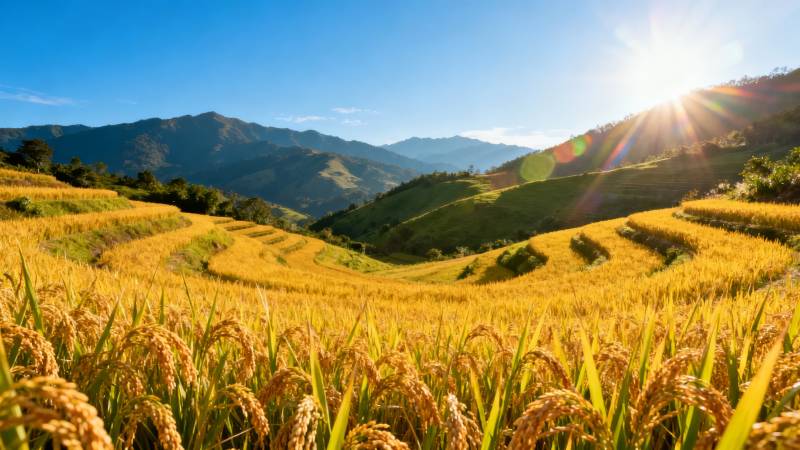 金秋稻田风光图片