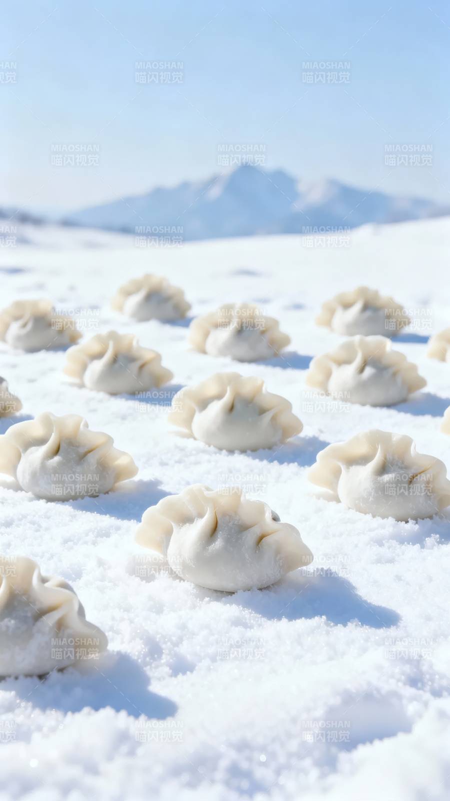 雪地里的饺子图片