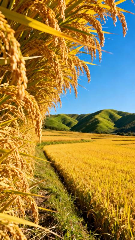 金稻映青山图片