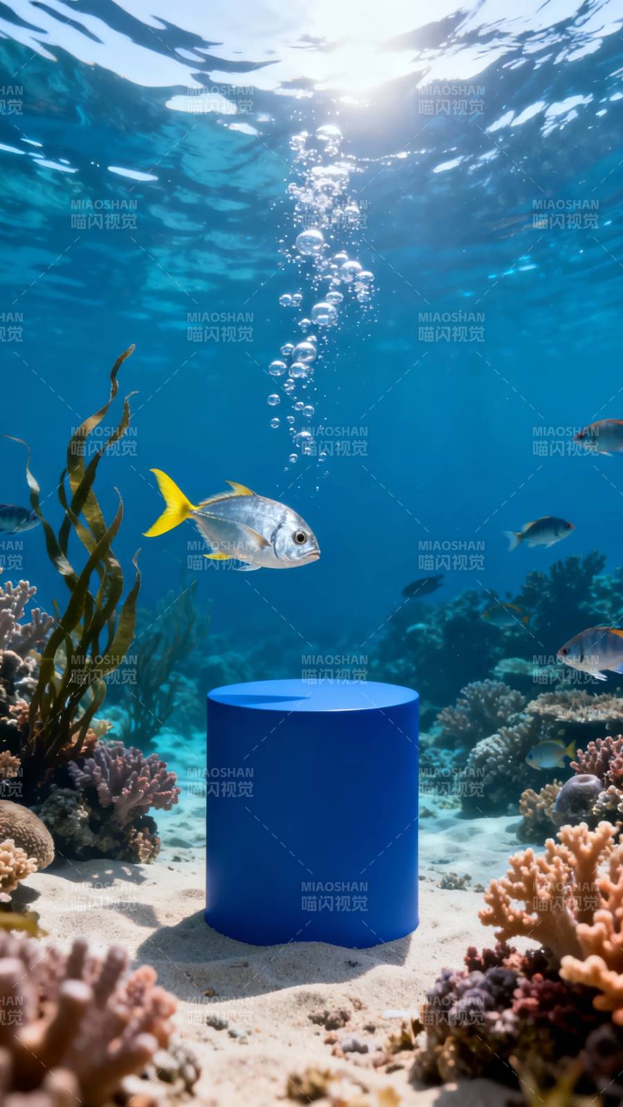 海底蓝柱奇景图片