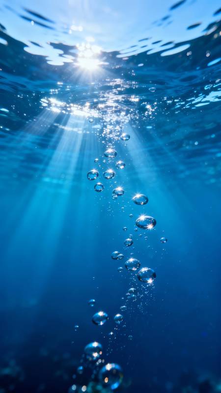 阳光穿透水波图片