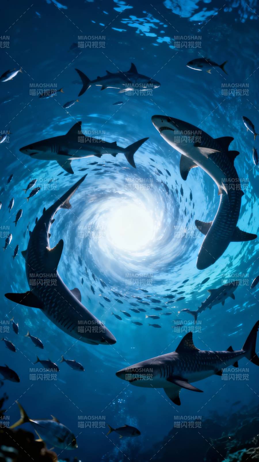 鲨鱼漩涡图片
