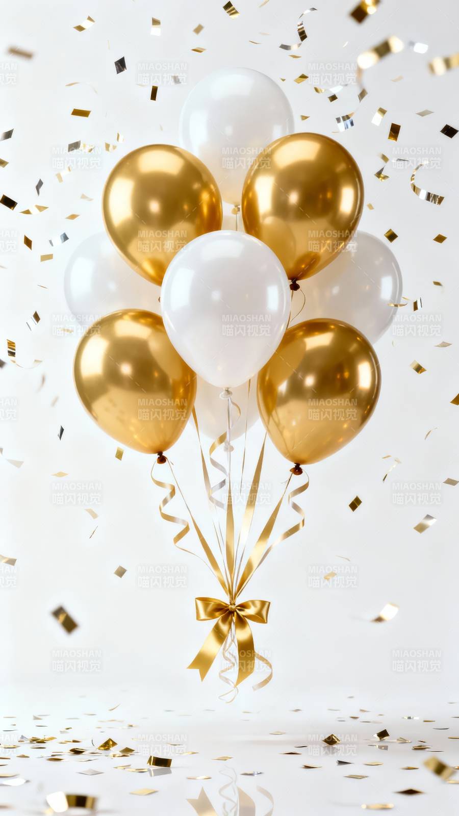 金色气球庆贺时刻图片
