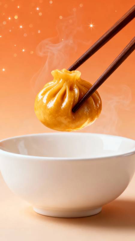 热腾腾的小笼包图片