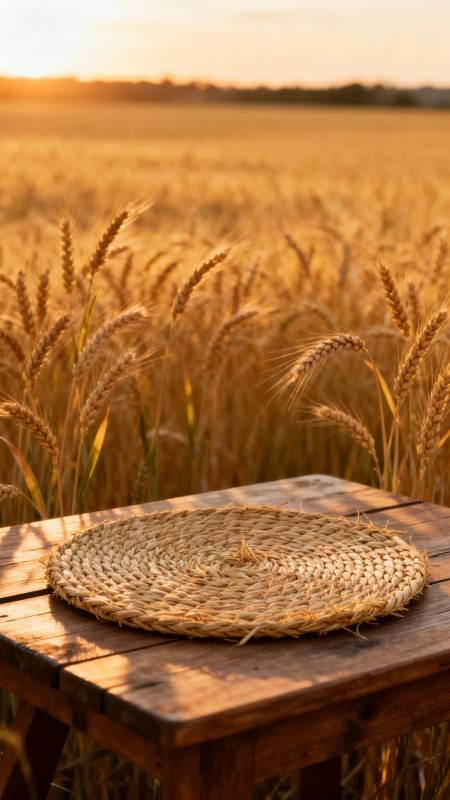 麦田夕照静谧时光图片