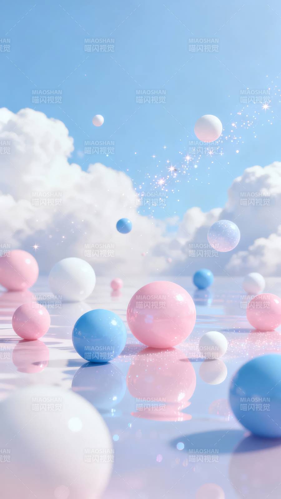 梦幻彩球天空图片