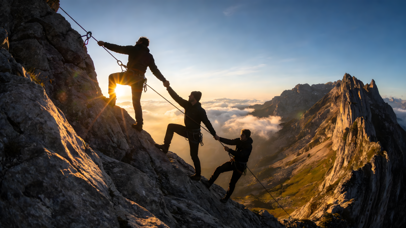 攀登者共攀高峰图片