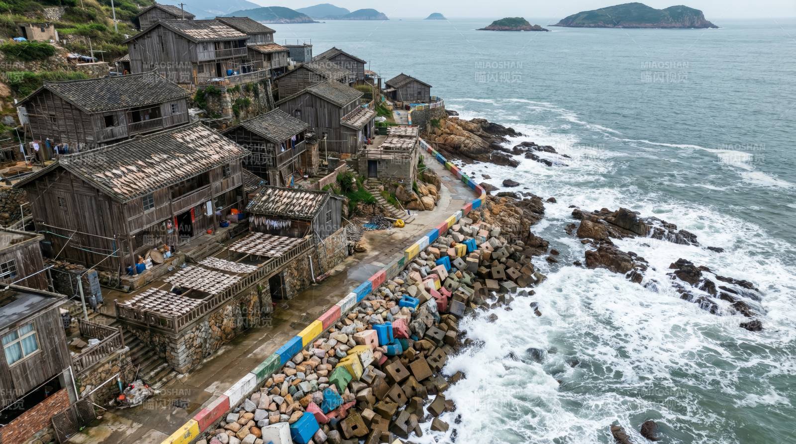 海边古村落图片