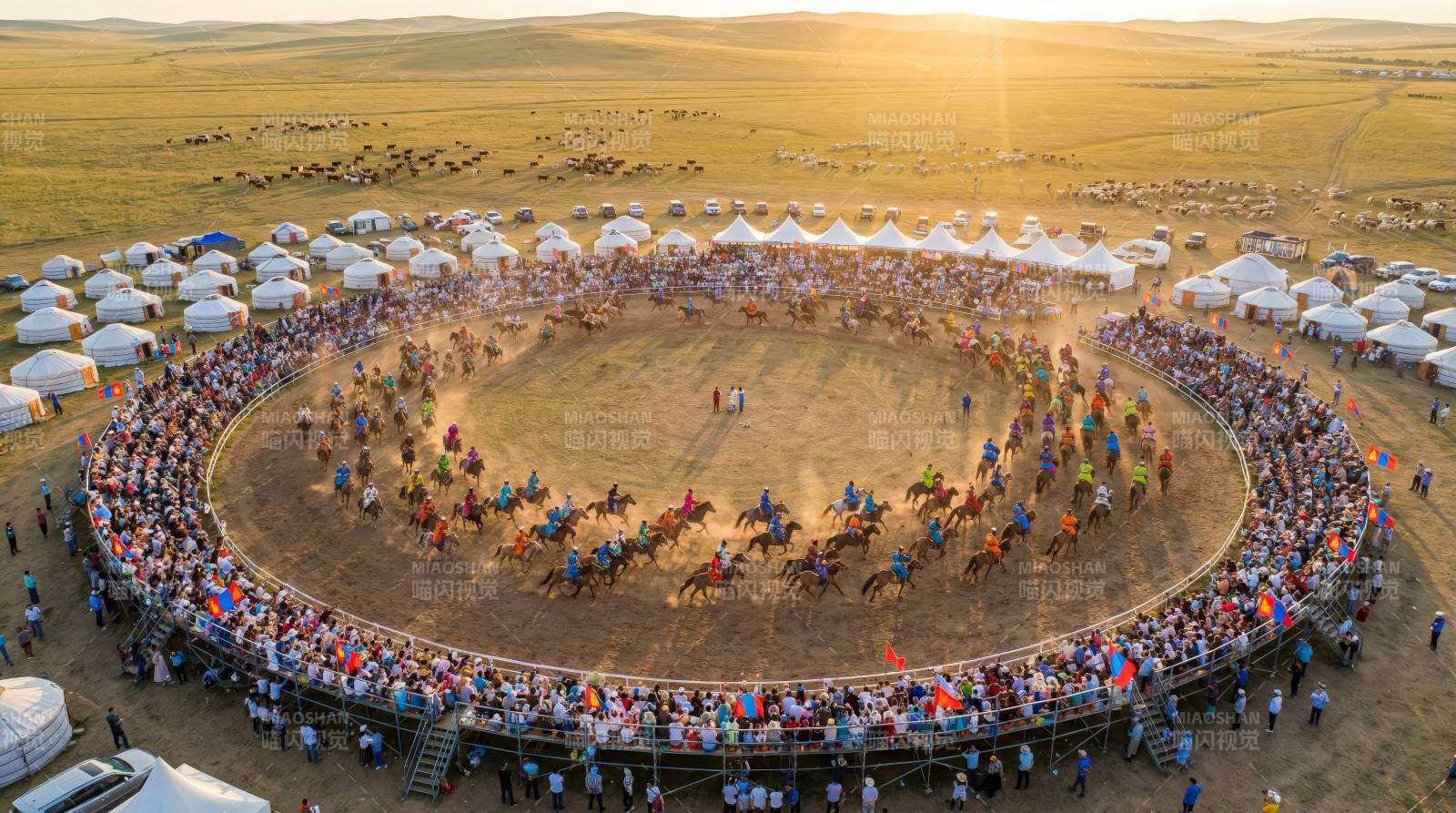 草原上的盛大赛马节图片
