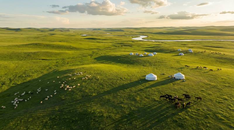 草原牧歌 悠然自得图片