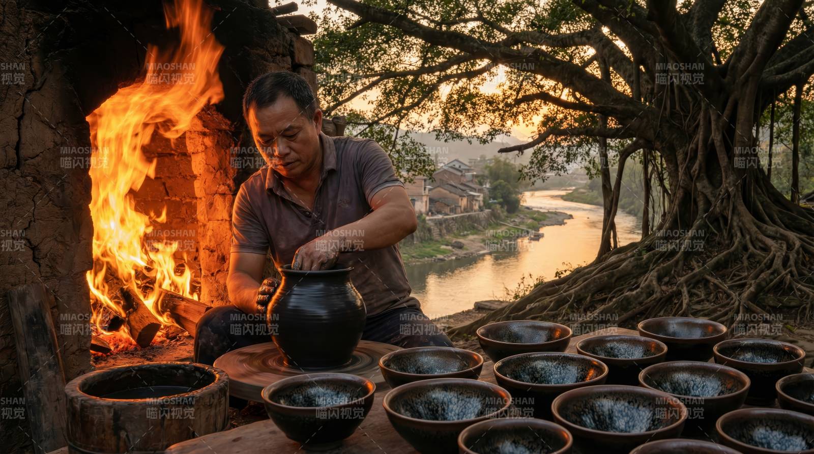 窑火映陶艺图片