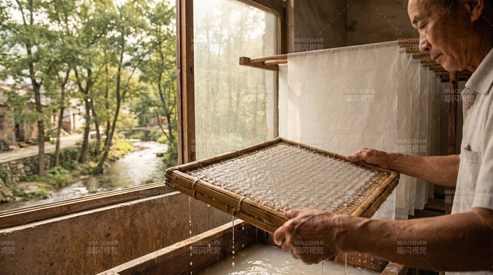 传统手工造纸图片