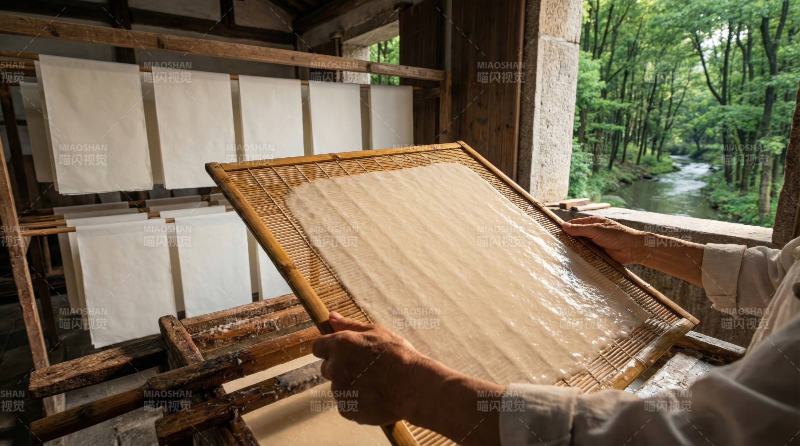 手工造纸技艺图片