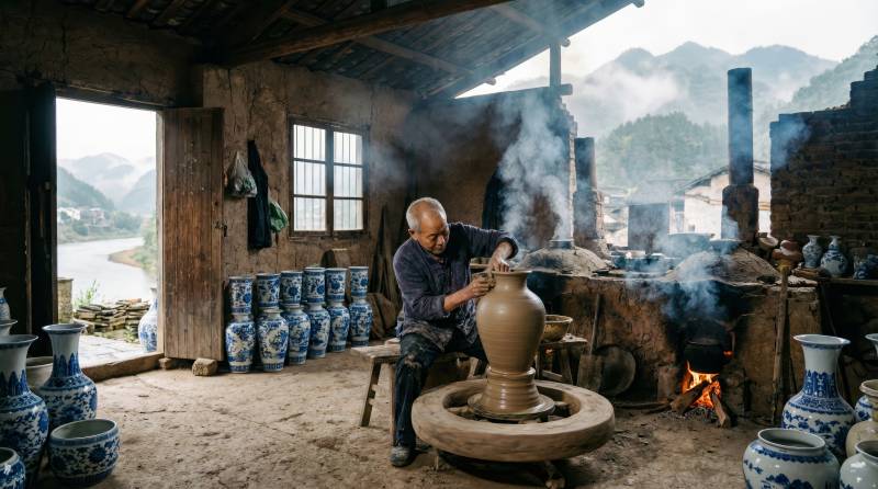 陶艺匠人制瓷图片