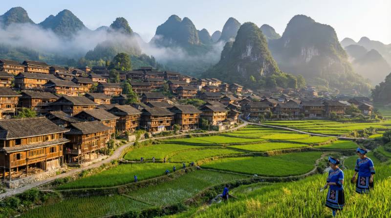 山水田园风光图片