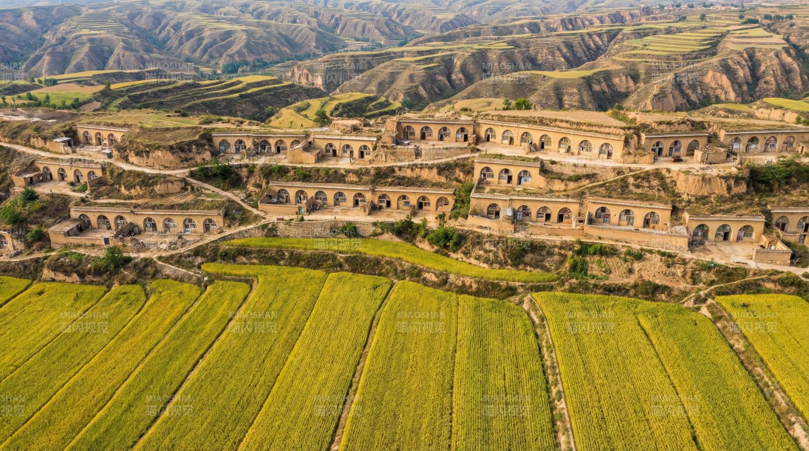 黄土高原窑洞风光图片