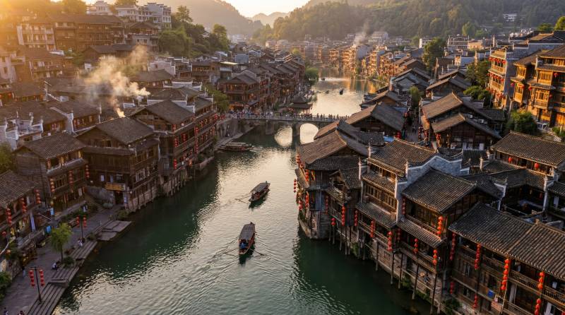 水乡古镇晨景图片