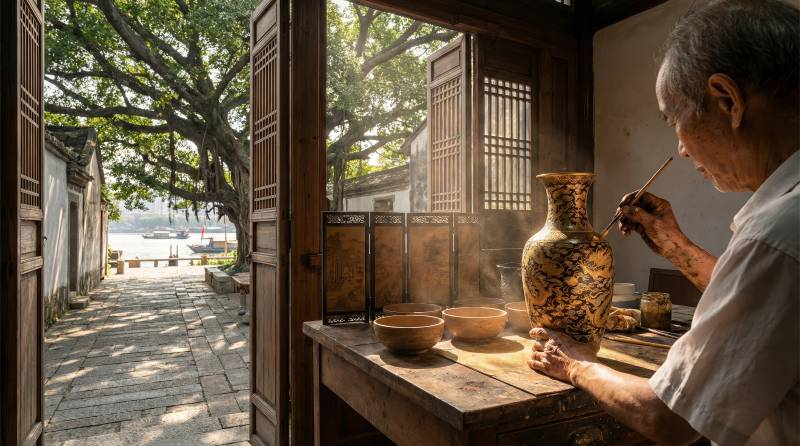 古宅品茶静享时光图片