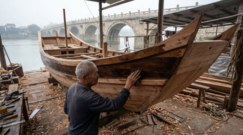 木匠修船图片