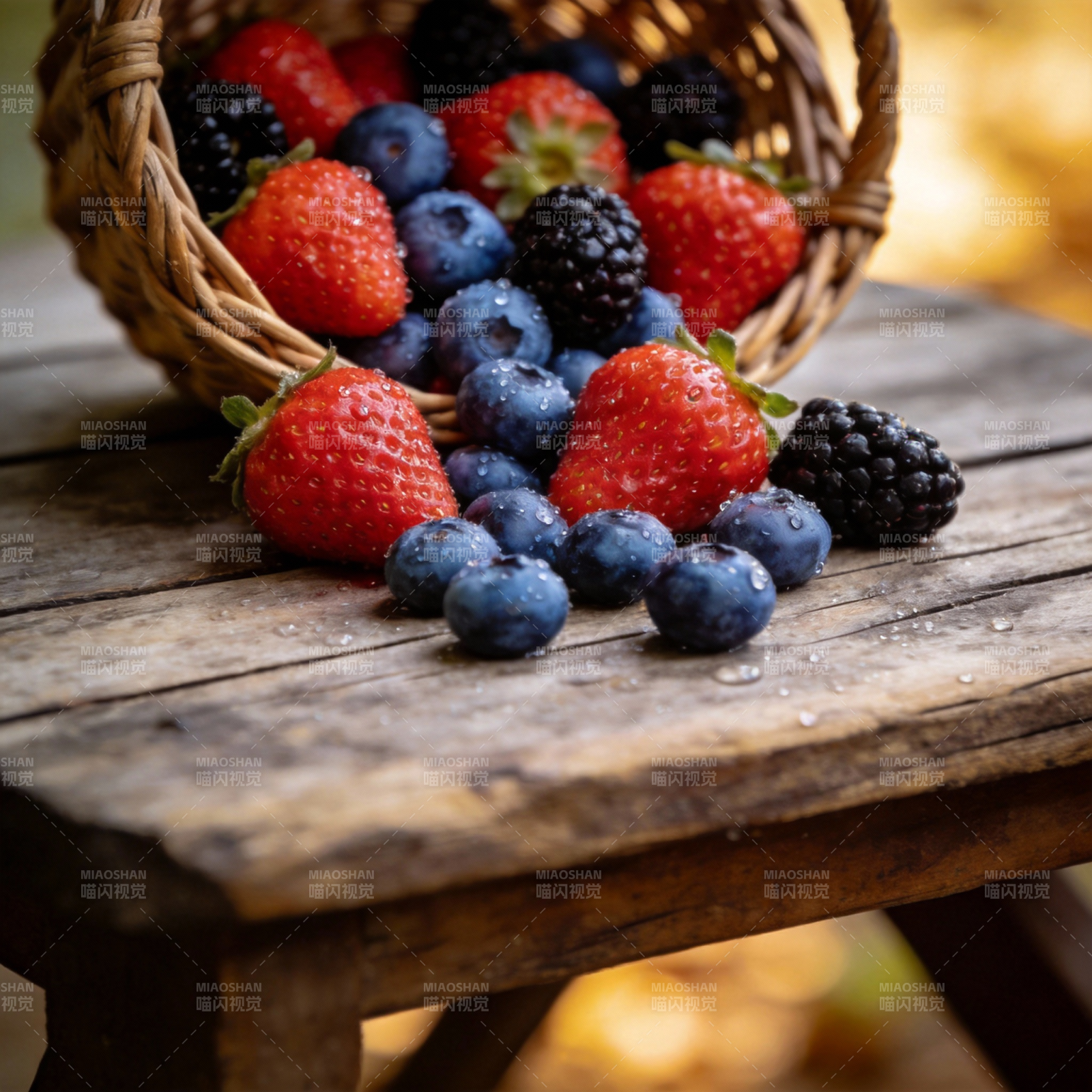 浆果满溢篮图片