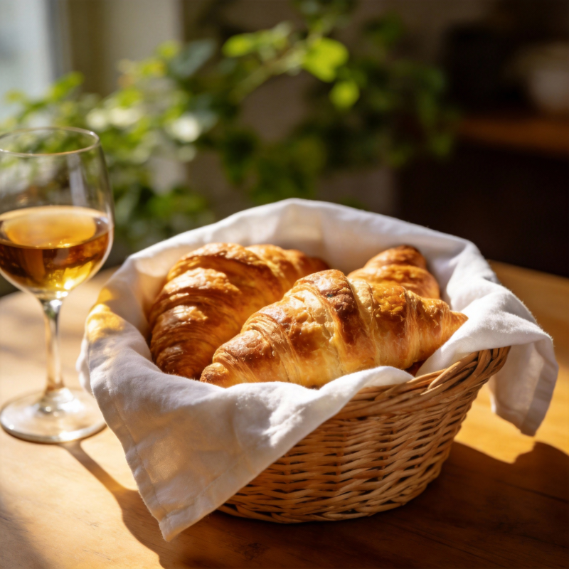 面包与酒的静谧时光图片