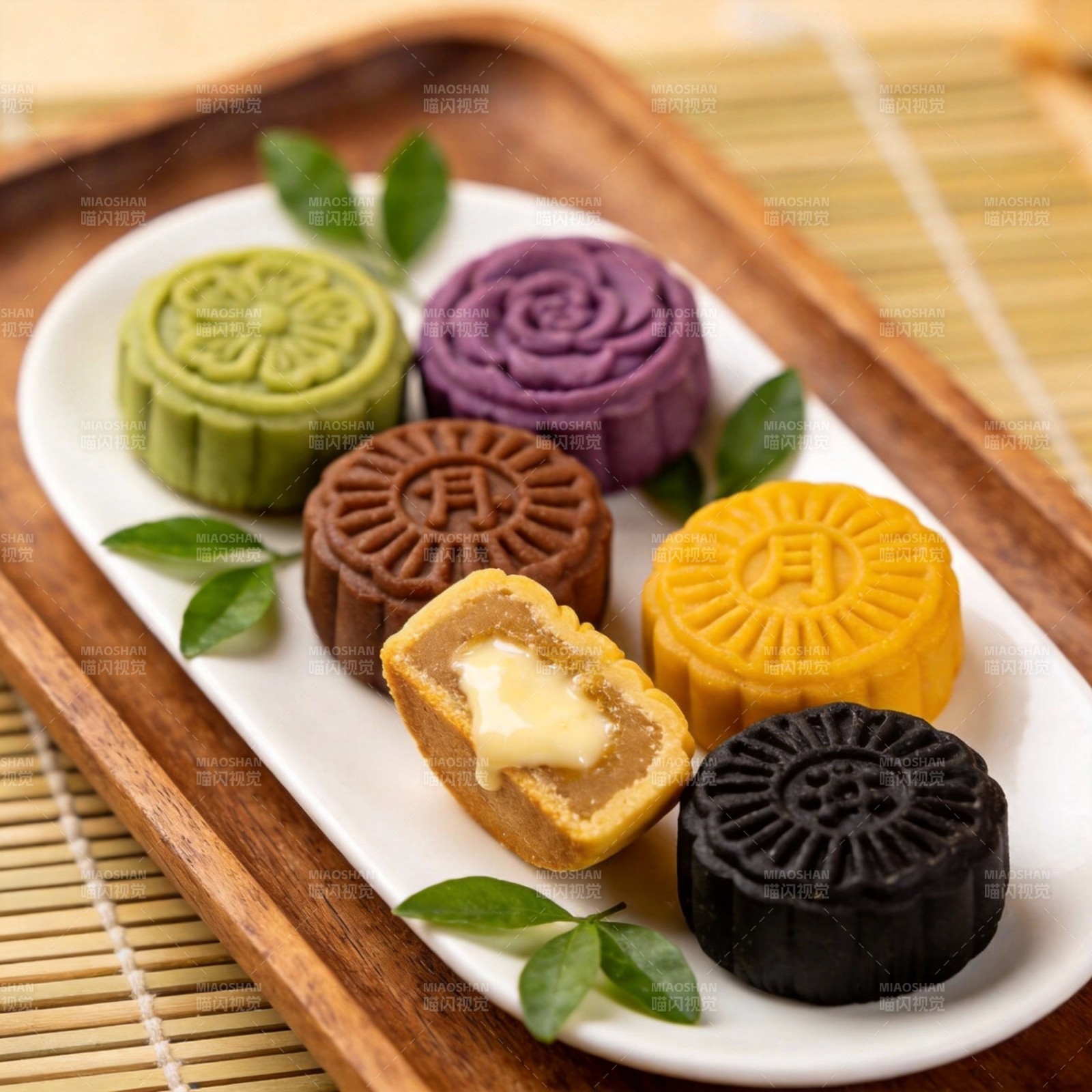 五色月饼 美味诱人图片