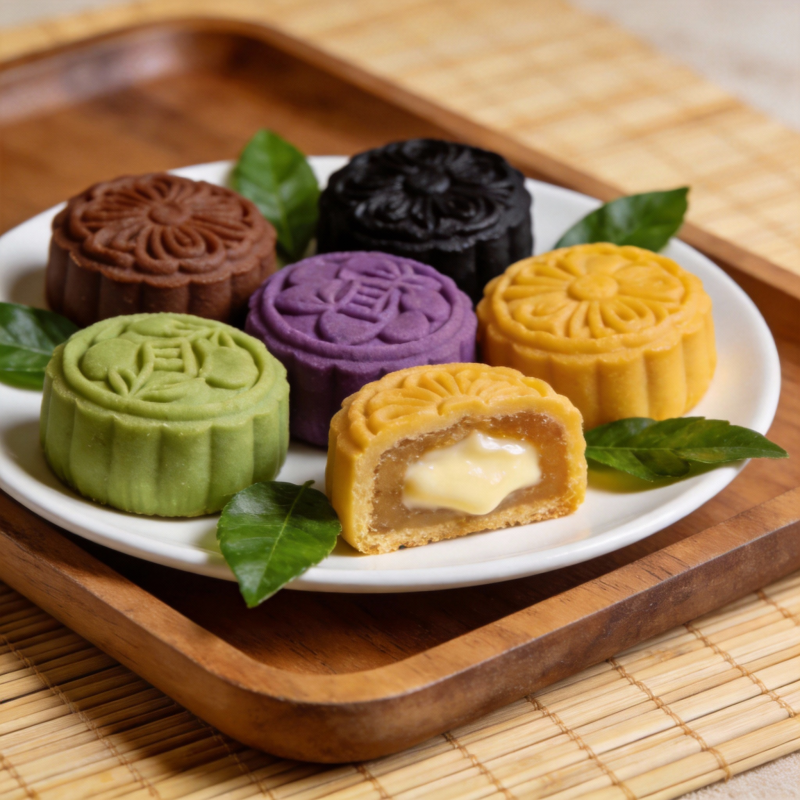 五色月饼 美味诱人图片