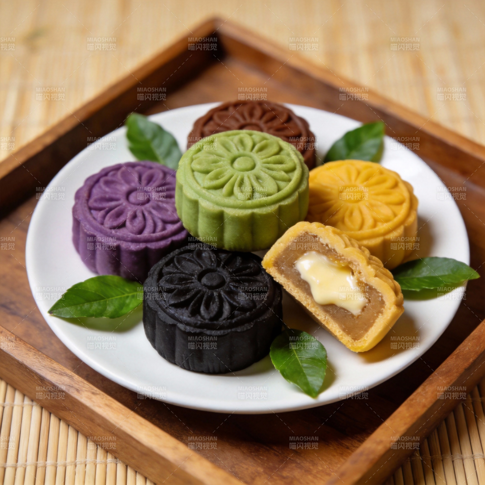 五色月饼 美味诱人图片