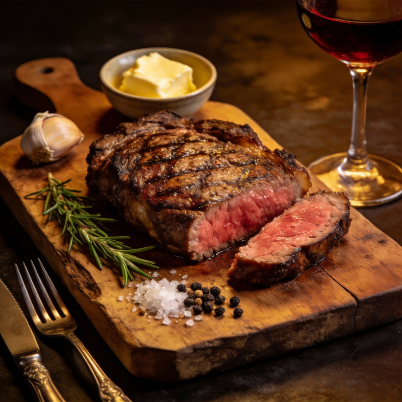 牛排配红酒图片