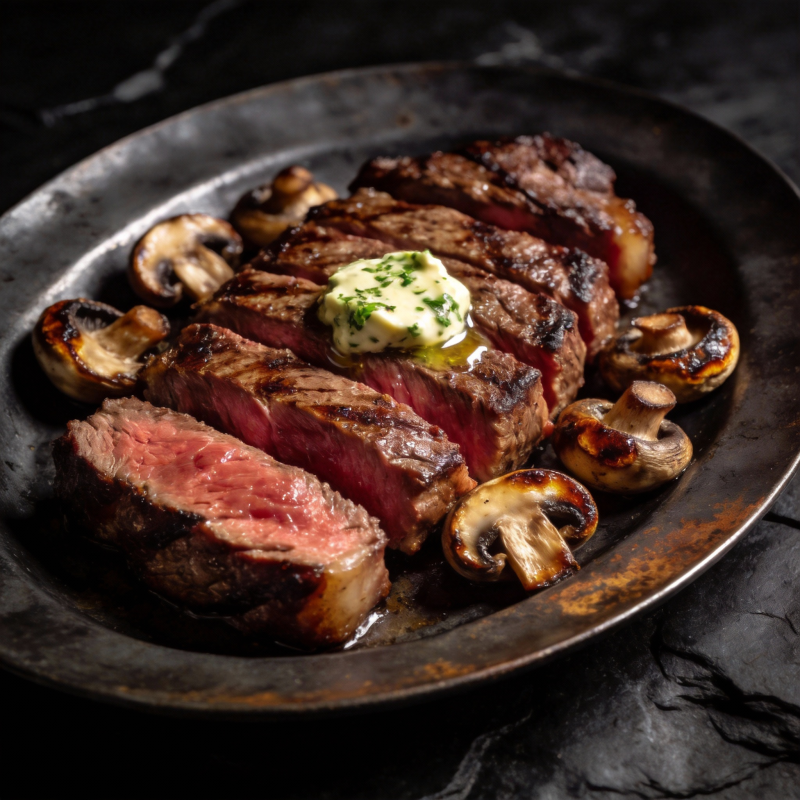 牛排配香草黄油图片