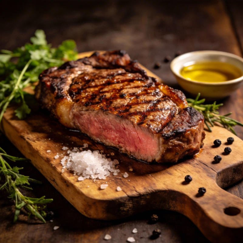 香煎牛排配香草图片
