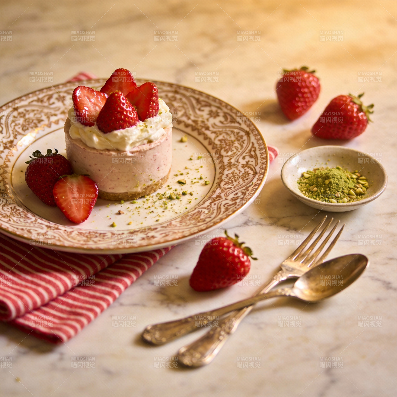 草莓奶油慕斯蛋糕图片