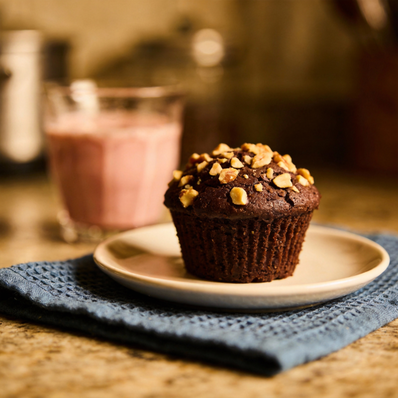 巧克力坚果松饼图片