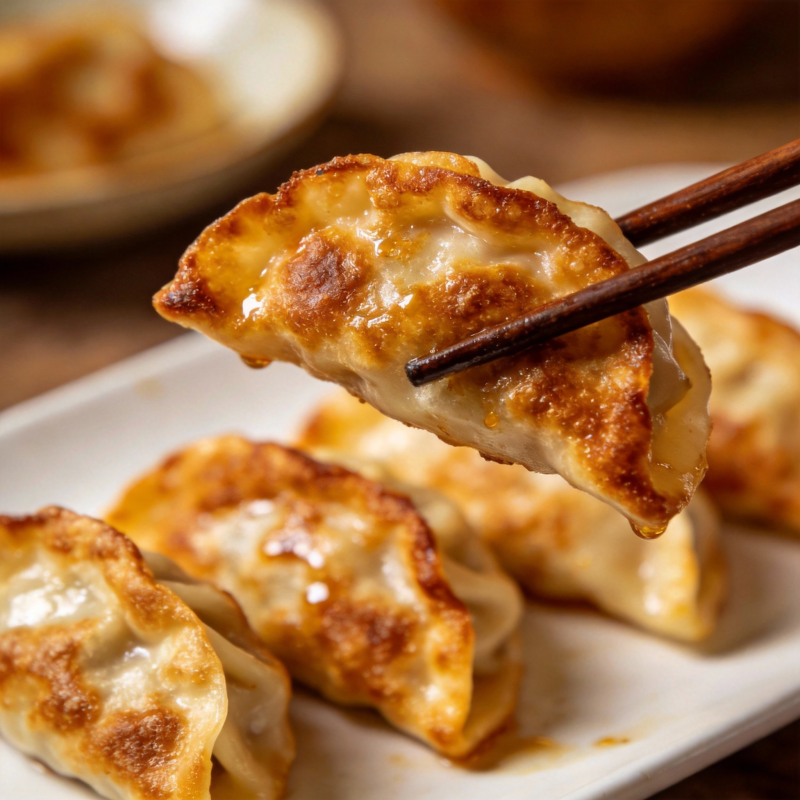 金黄煎饺诱人美味图片