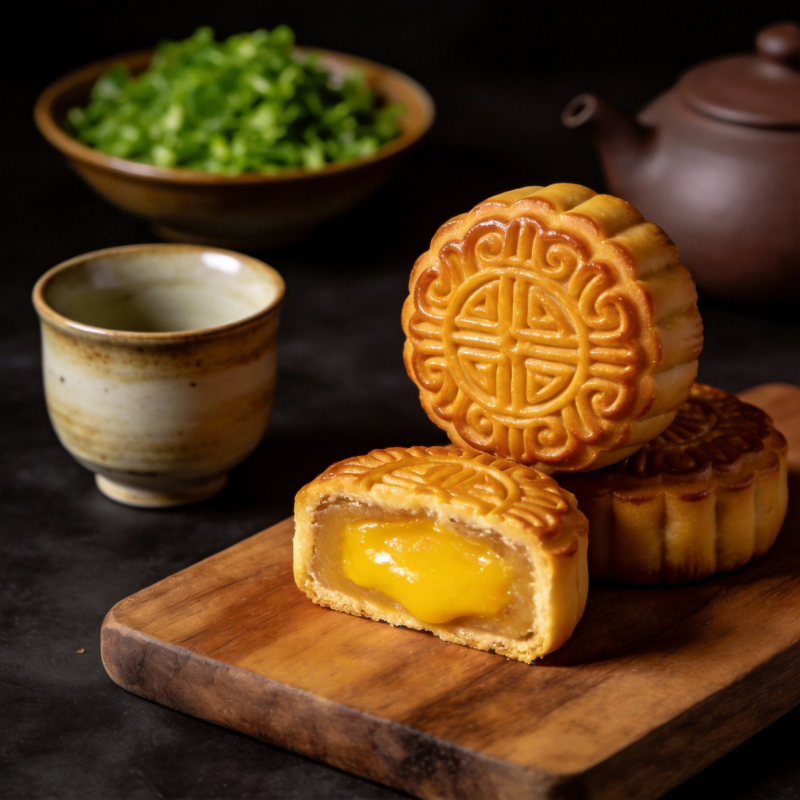 中秋月饼与茶香图片