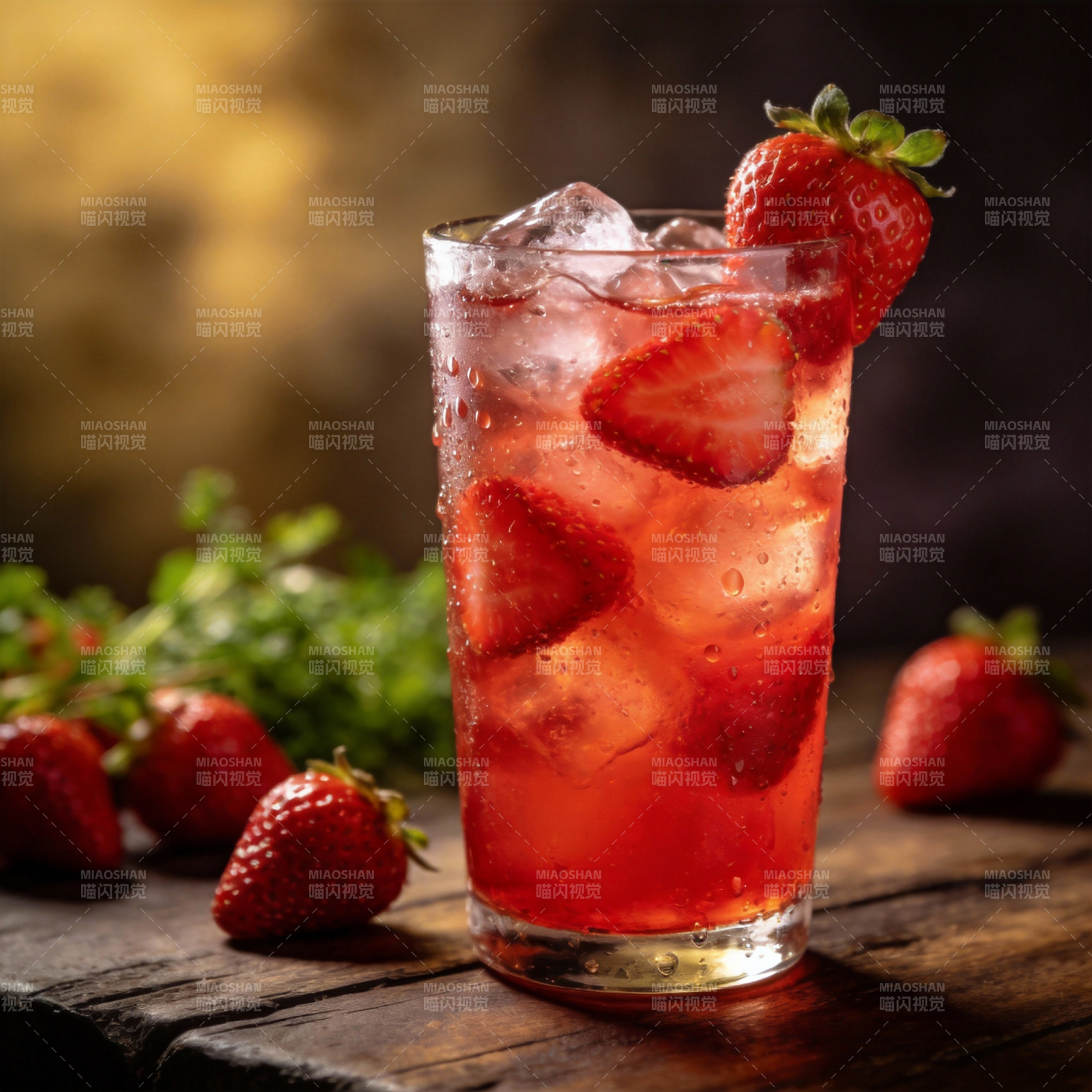 草莓冰饮 清爽一夏图片