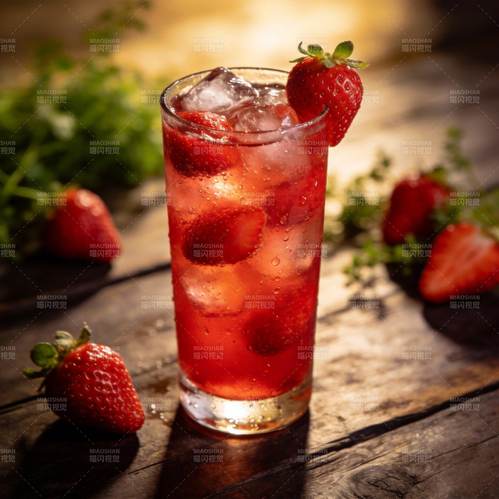草莓冰饮图片