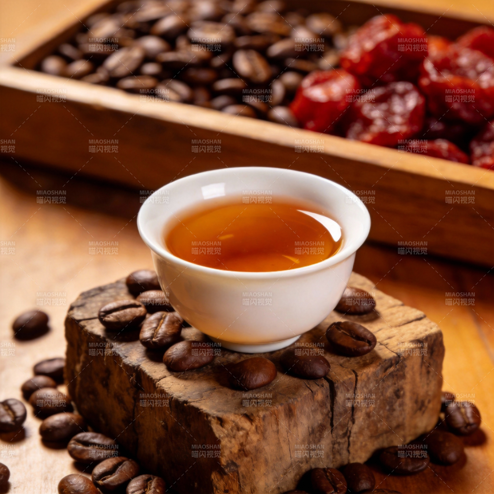 茶香咖啡豆图片