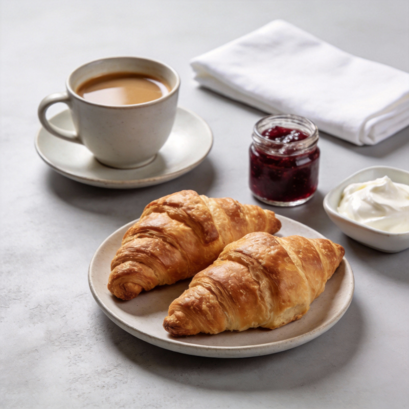 咖啡配羊角面包图片