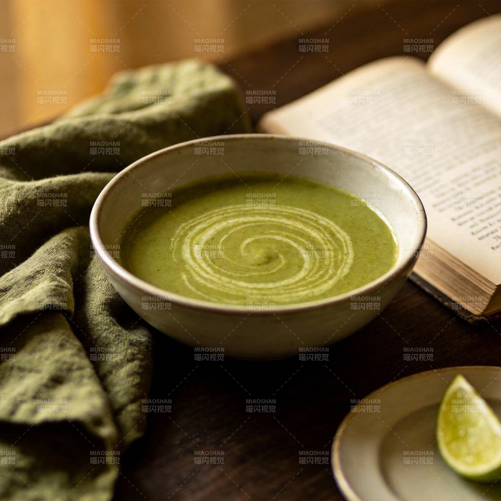 抹茶旋涡汤图片